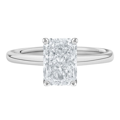 Lab Grown Diamond Radiant-Cut Solitaire Ring