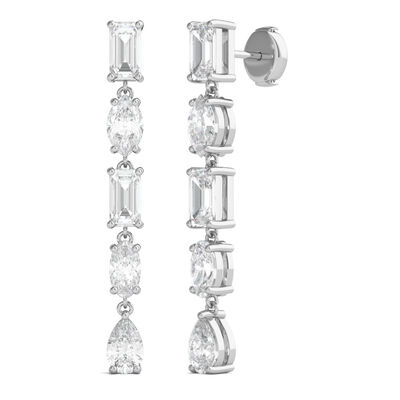 Diamond Dangle Earrings in 14K White Gold (3 ct. tw.)