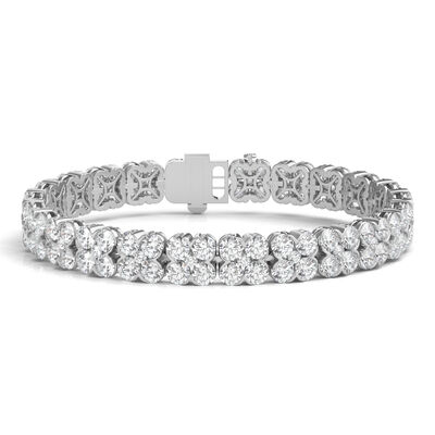 Four-Leaf Clover Lab Grown Diamond Bracelet in 14K White Gold, 7” (19 1/4 ct. tw.)