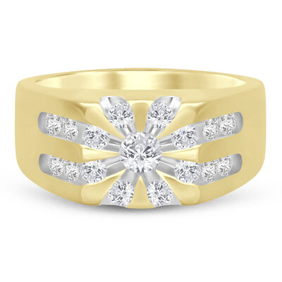 Men’s Lab Grown Diamond Ring in 10K Yellow Gold (1 ct. tw.)