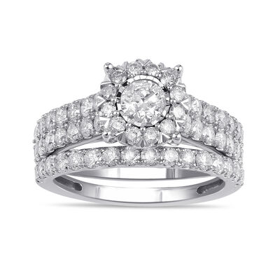 Diamond Bridal Set in 14K White Gold (2 ct. tw.)