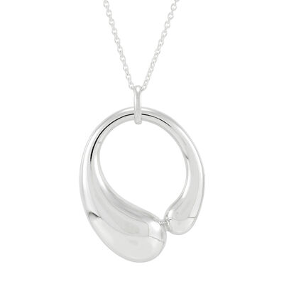 Graduated Oval Pendant in Sterling Silver