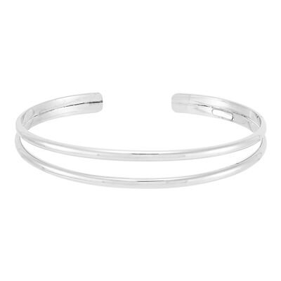 Split Cuff Bangle Bracelet in Sterling Silver