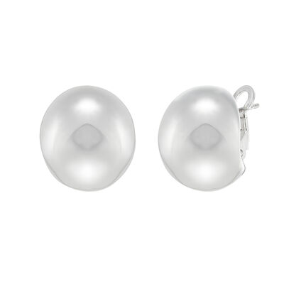 Puffy Half-Ball Earrings in Sterling Silver