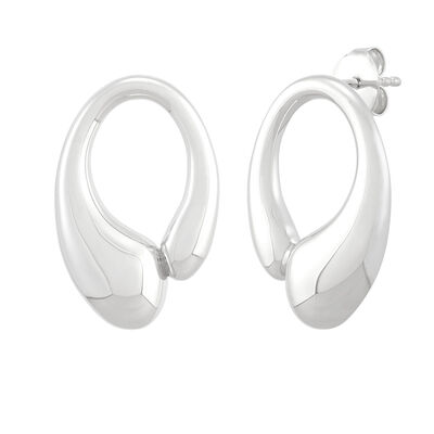 Graduated Oval Earrings in Sterling Silver