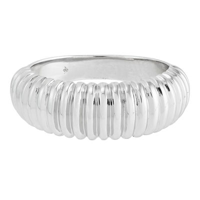 Polished Ribbed Ring in Sterling Silver