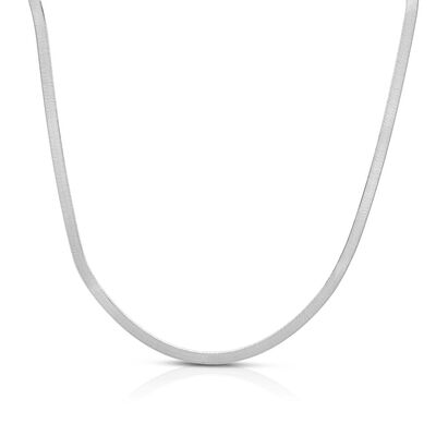 Herringbone Chain in 14K White Gold, 3MM