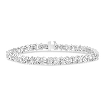 Lab Grown Diamond Illusion Tennis Bracelet in 10K White Gold (3 ct. tw.)