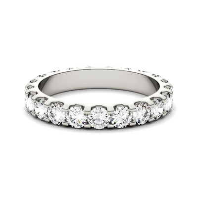 Moissanite Round Eternity Band in 14K White Gold