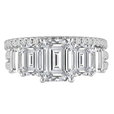 Emilia Lab Grown Diamond Emerald-Cut Bridal Set in 14K White and Rose Gold (5 1/4 ct. tw.)