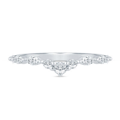 Lab Grown Diamond Round and Marquise Contour Band in 14K Gold