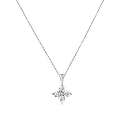 Lab Grown Diamond Five-Stone Pendant in 14K White Gold (1 ct. tw.)