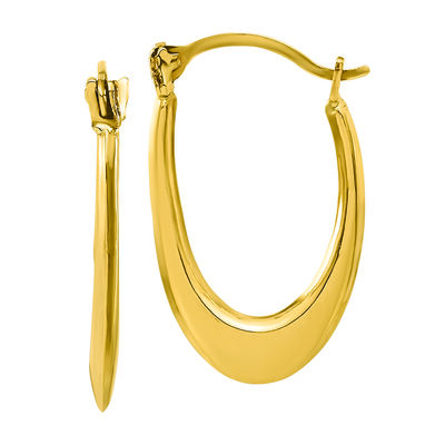 Hollow U-Hoop Earrings in 14K Yellow Gold