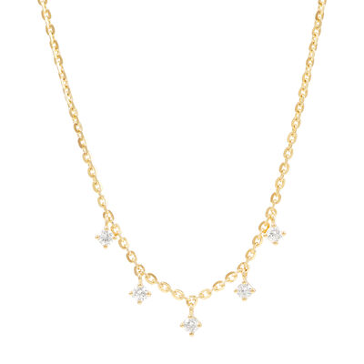 Lab Grown Diamond Dangle Necklace in Vermeil (1/4 ct. tw.)