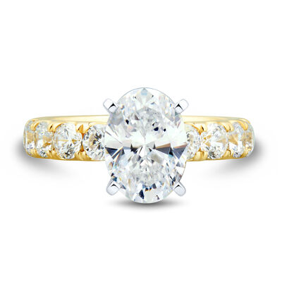 Lab Grown Diamond Oval-Shaped Engagement Ring in 14K Gold (4 1/2 ct. tw.)