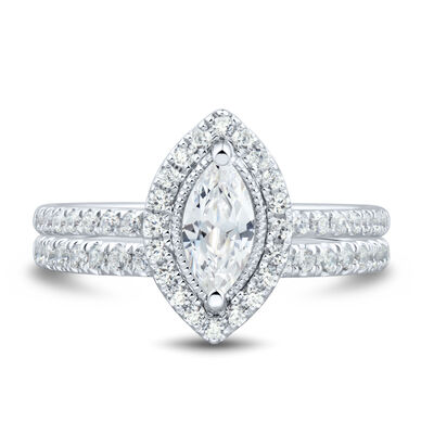 Marquise-Shaped Diamond Bridal Set in 14K White Gold (1 ct. tw.)