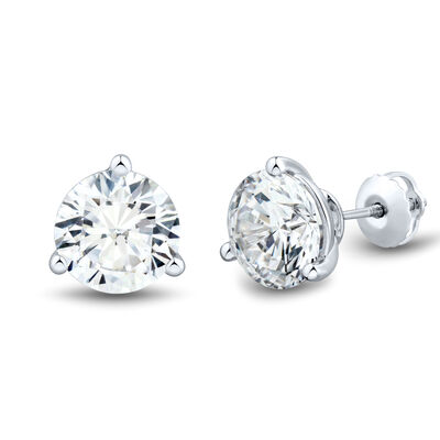 Lab Grown Diamond Round Martini Stud Earrings in 14K White Gold (5 ct. tw.)