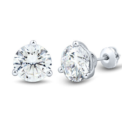 Lab Grown Diamond Round Martini Stud Earrings in 14K White Gold (6 ct. tw.)