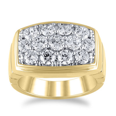 Men's Lab Grown Diamond Ring in 10K Yellow Gold (3 ct. tw.)