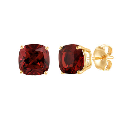 Gemstone Stud Earrings in 10K Yellow Gold