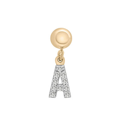 Diamond Accent Initial Bead Charm