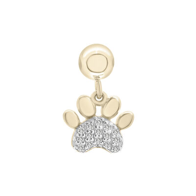 Diamond Accent Paw Bead Charm