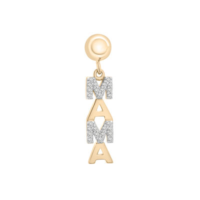 Diamond Accent Mama Bead Charm