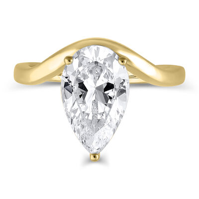 Lab Grown Diamond Pear-Shaped Engagement Ring in 18K Yellow Gold (3 ct. tw.)