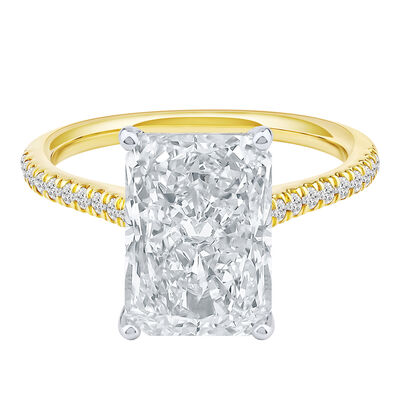 Lab Grown Radiant-Cut Engagement Ring in 14K Gold