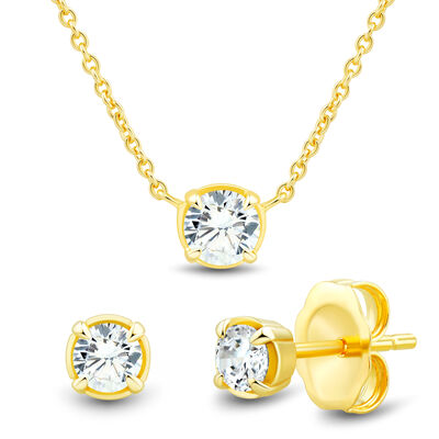 Lab Grown Diamond Round Box Set in Vermeil (1/2 ct. tw.)