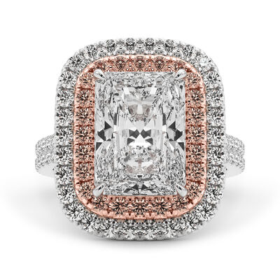 Lab Grown Diamond Engagement Ring with White and Pink Diamonds in 14K White & Rose Gold (5 ct. tw.)