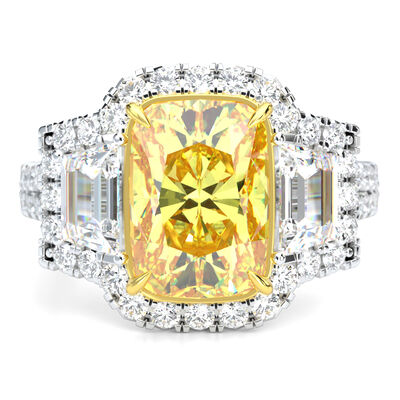 Lab Grown Diamond Yellow & White Diamond Engagement Ring in Platinum & 18K Yellow Gold (5 ct. tw.)