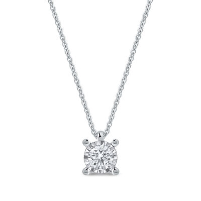 Lab Grown Diamond Illusion Solitaire Pendant in 10K White Gold (1/3 ct. tw.)