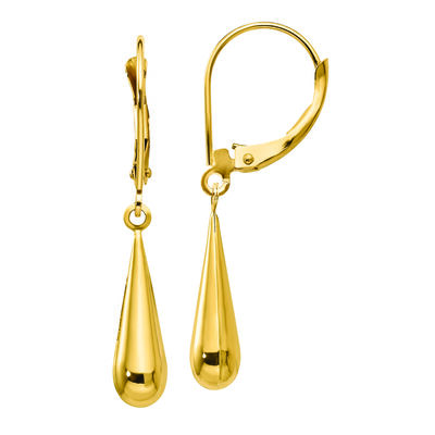 Teardrop Dangle Earrings in 14K Yellow Gold