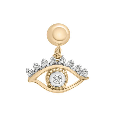 Diamond Accent Glam Eye Bead Charm