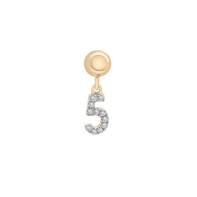 Diamond Accent Number 5 Bead Charm