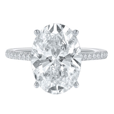 Lab Grown Diamond Oval-Shaped Engagement Ring in 14K White Gold (5 1/3 ct. tw.)