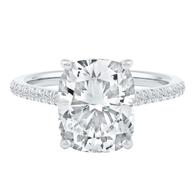 Lab Grown Diamond Cushion-Cut Engagement Ring in 14K White Gold (5 1/3 ct. tw.)